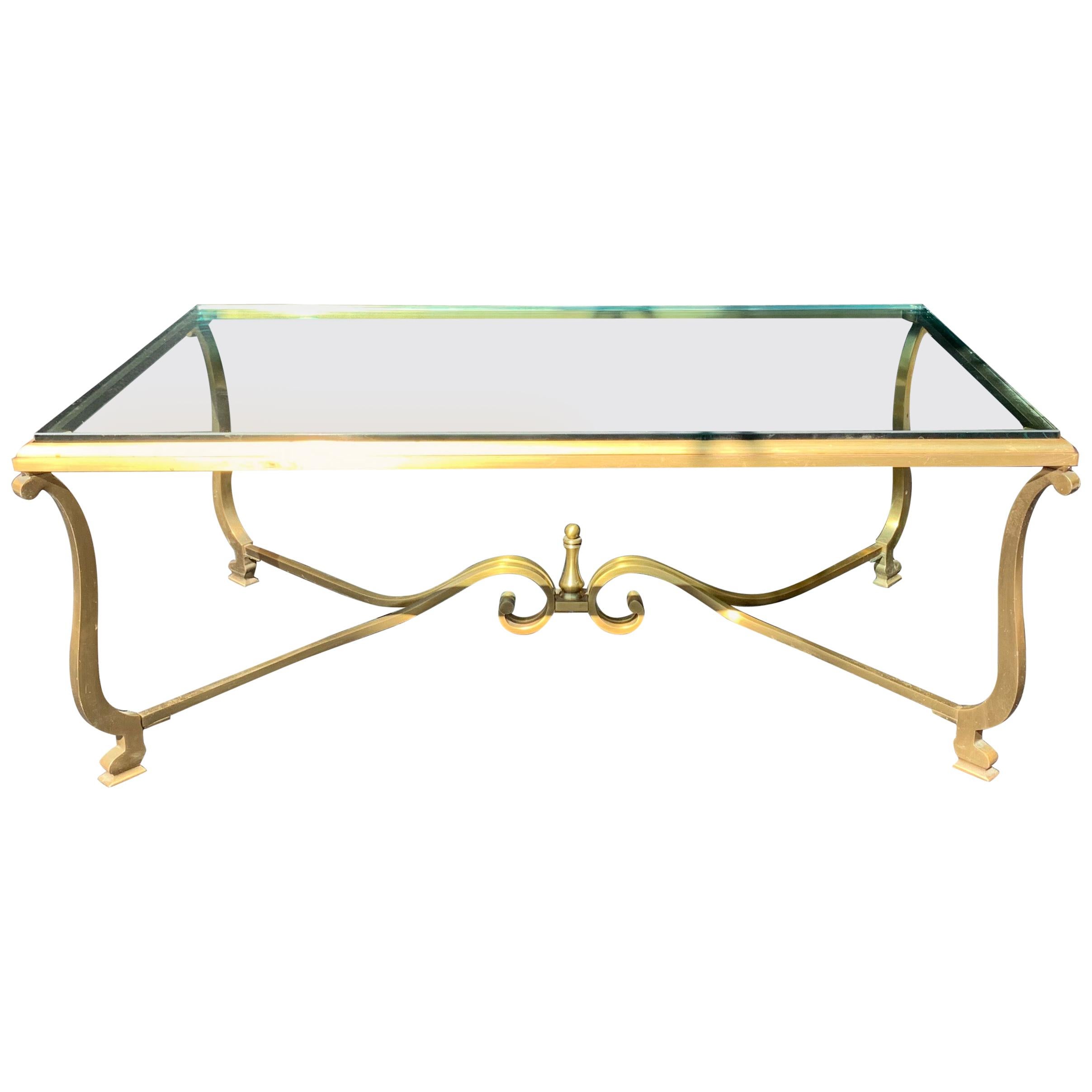 Wonderful French Gilt Bronze Glass Top Coffee Cocktail Table