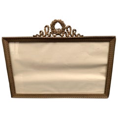Wonderful French Gilt Bronze Large Bow and Tassel Top Picture Frame