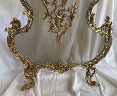 Wonderful French Gilt Bronze Ormolu Cherub Putti Fireplace Screen Fire Screen