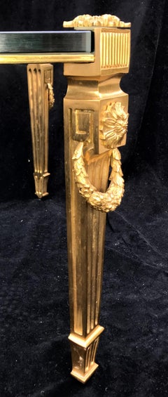 Wonderful French Guerin Bronze Neoclassical Glass Cocktail Bagues Coffee Table