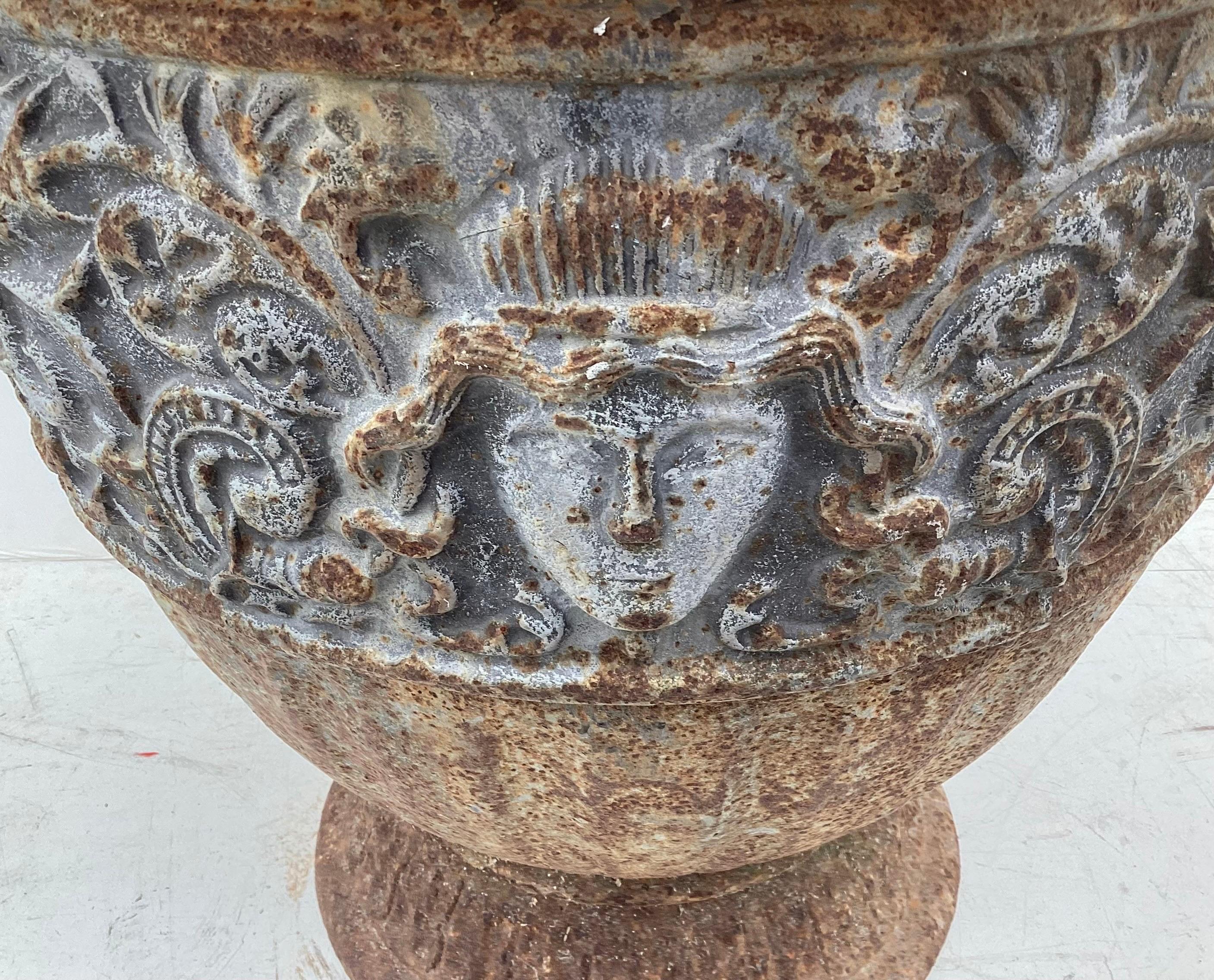 Wonderful French Iron Garden Urn For Sale 4