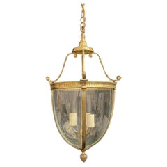 Wonderful French Louis XVI Dore Bronze Blown Glass Regency Lantern Light Fixture