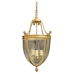 Merveilleuse lanterne de style Régence en verre soufflé, bronze doré Louis XVI