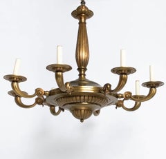 Wonderful French Louis XVI Regency Empire Fluted Bronze Eight Arm Chandelier
