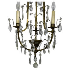 Wonderful French Maison Bagues Petite Bronze Crystal Chandelier Light Fixture