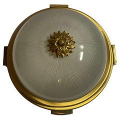 Meravigliosa lampada da incasso francese Maison Bagues Vaughan in bronzo dorato con vetro artistico