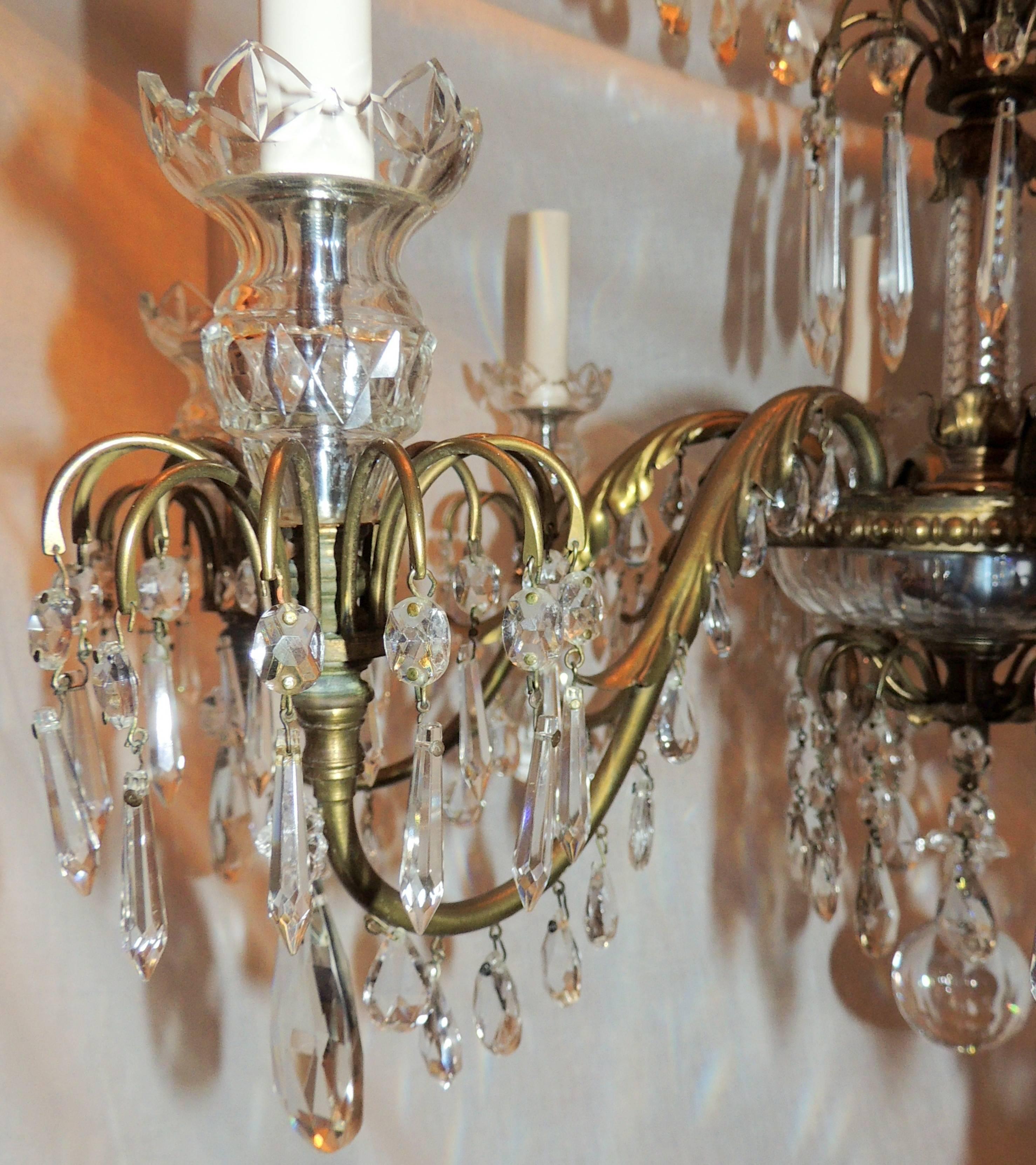 Wonderful French Neoclassical Bronze Crystal Regency Baltic Empire Chandelier For Sale 5