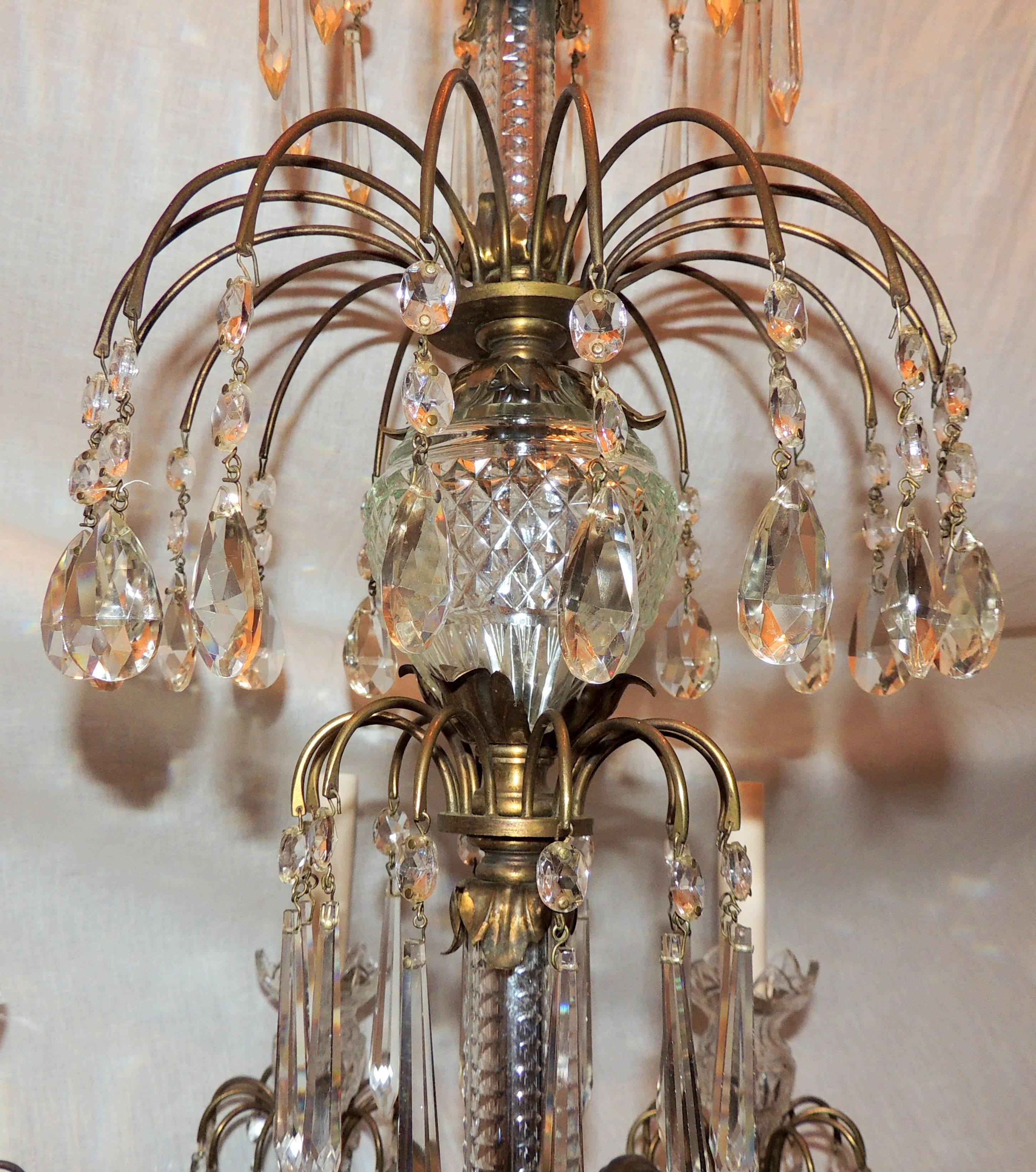 Wonderful French Neoclassical Bronze Crystal Regency Baltic Empire Chandelier In Good Condition For Sale In Roslyn, NY
