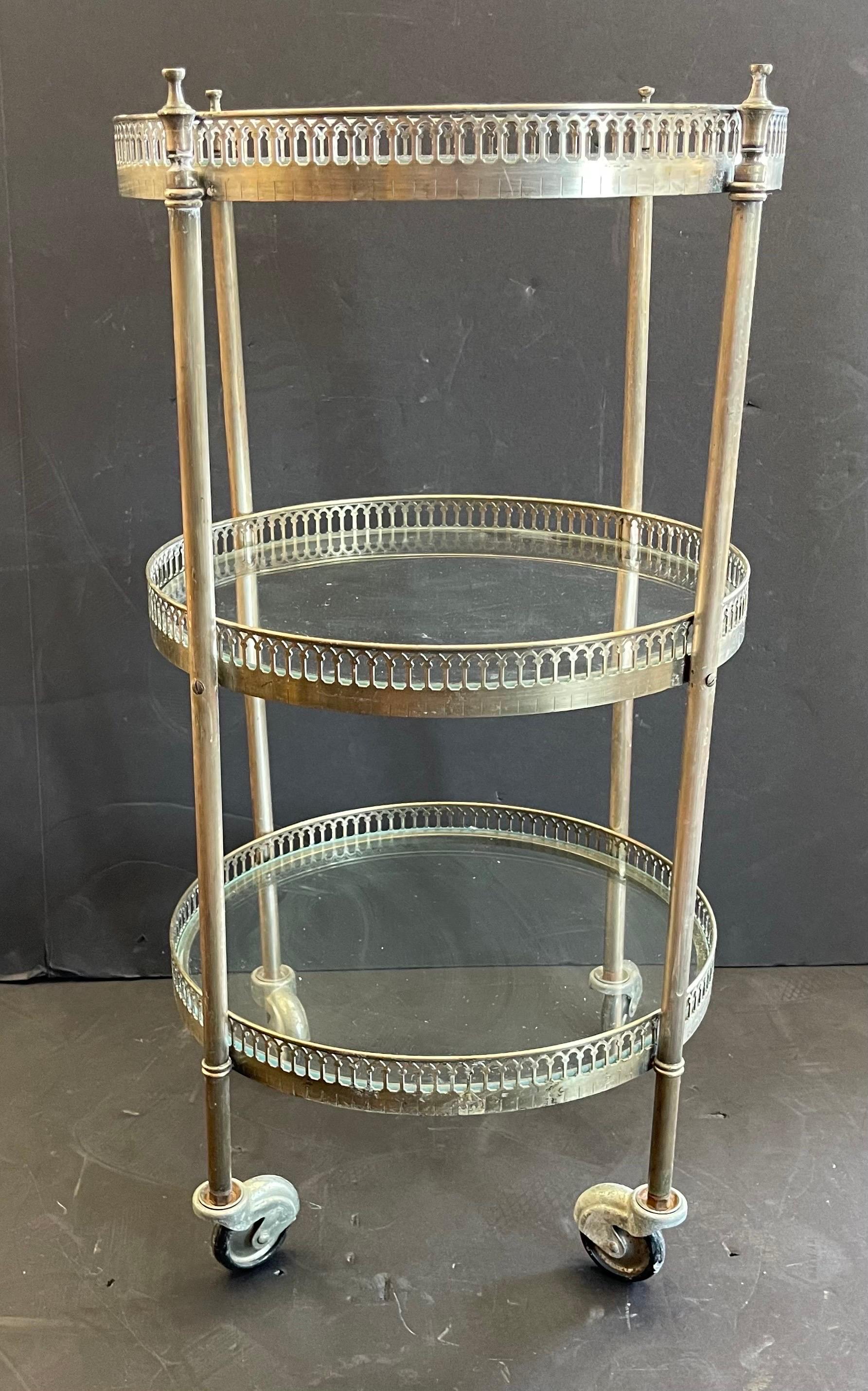 glass trolley table