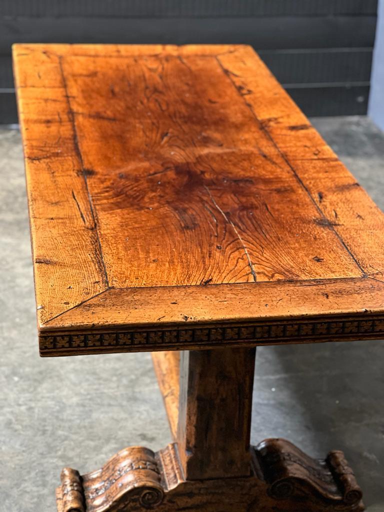 Wonderful French Oak One Piece Top Farmhouse Dining Table  In Good Condition In Seaford, GB
