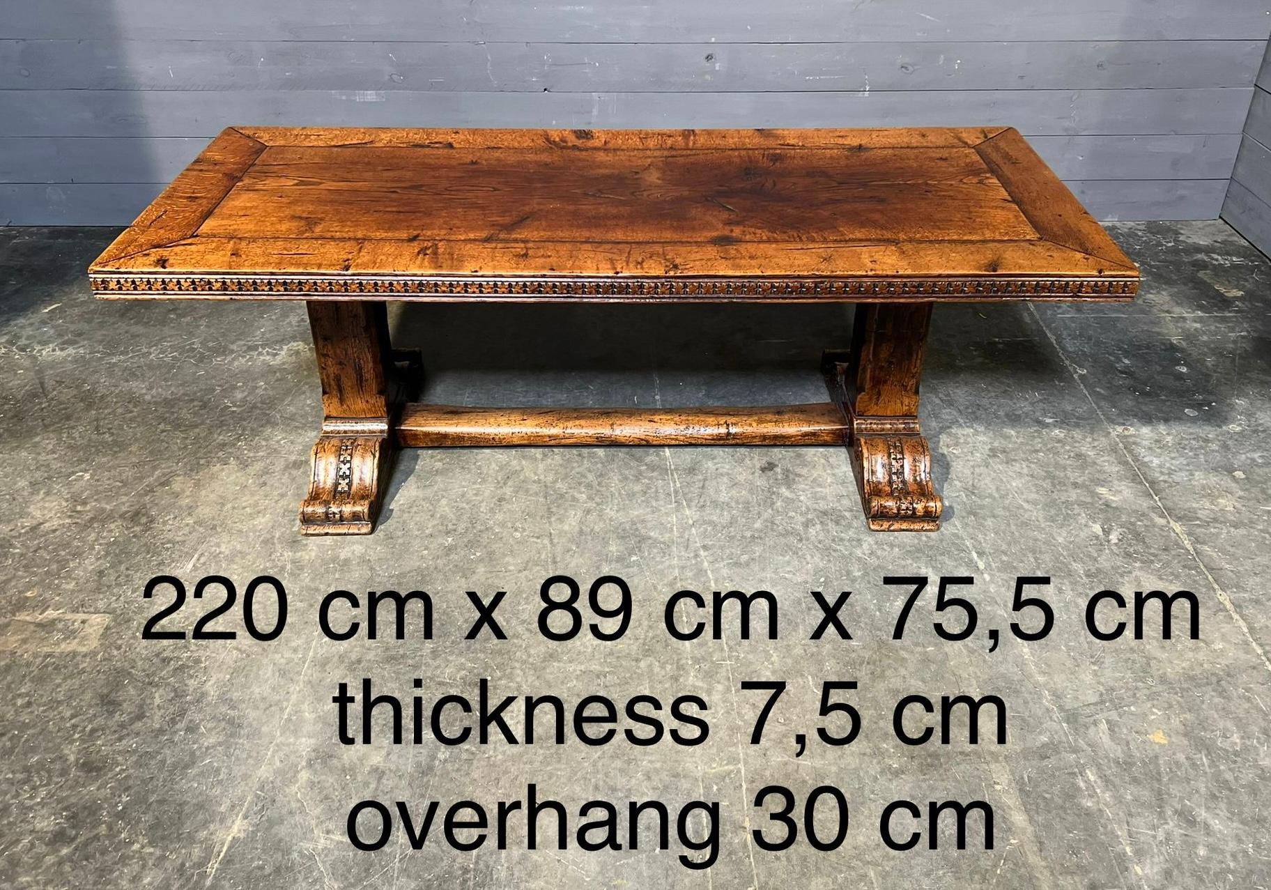 Wonderful French Oak One Piece Top Farmhouse Dining Table  4