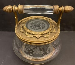 Wonderful French Ormolu Mounted Crystal Bronze Baccarat Casket Jewelry Box