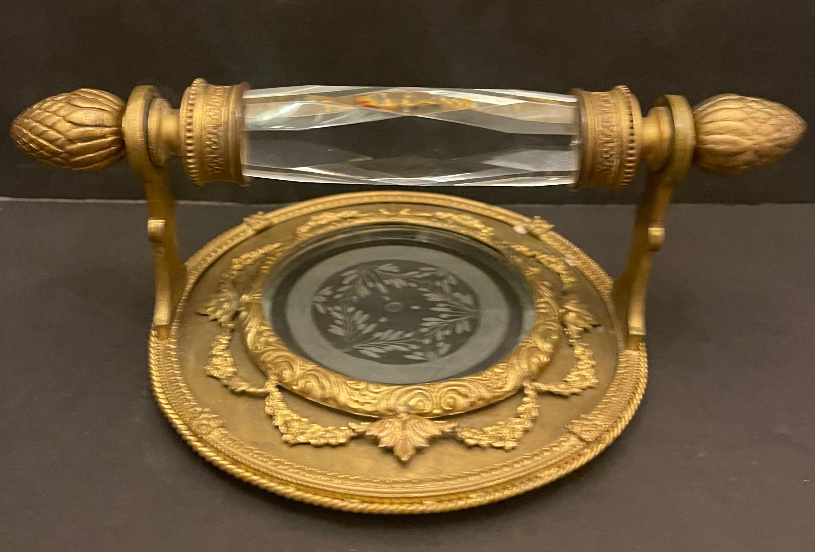 Maravilloso Joyero Cofre Baccarat Francés Ormolu Montado Cristal Bronce Belle Époque en venta