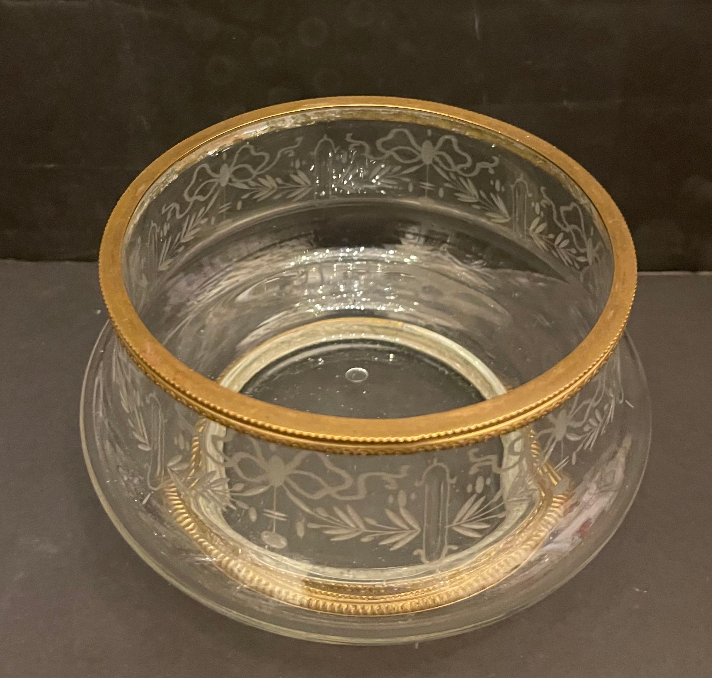 Maravilloso Joyero Cofre Baccarat Francés Ormolu Montado Cristal Bronce siglo XX en venta
