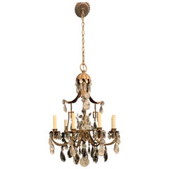 Wonderful French Pagoda Gilt Rock Crystal Baguès Chandelier Nine-Light Fixture