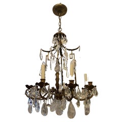 Wonderful French Pagoda Gilt Rock Crystal Maison Baguès 8 Light Chandelier