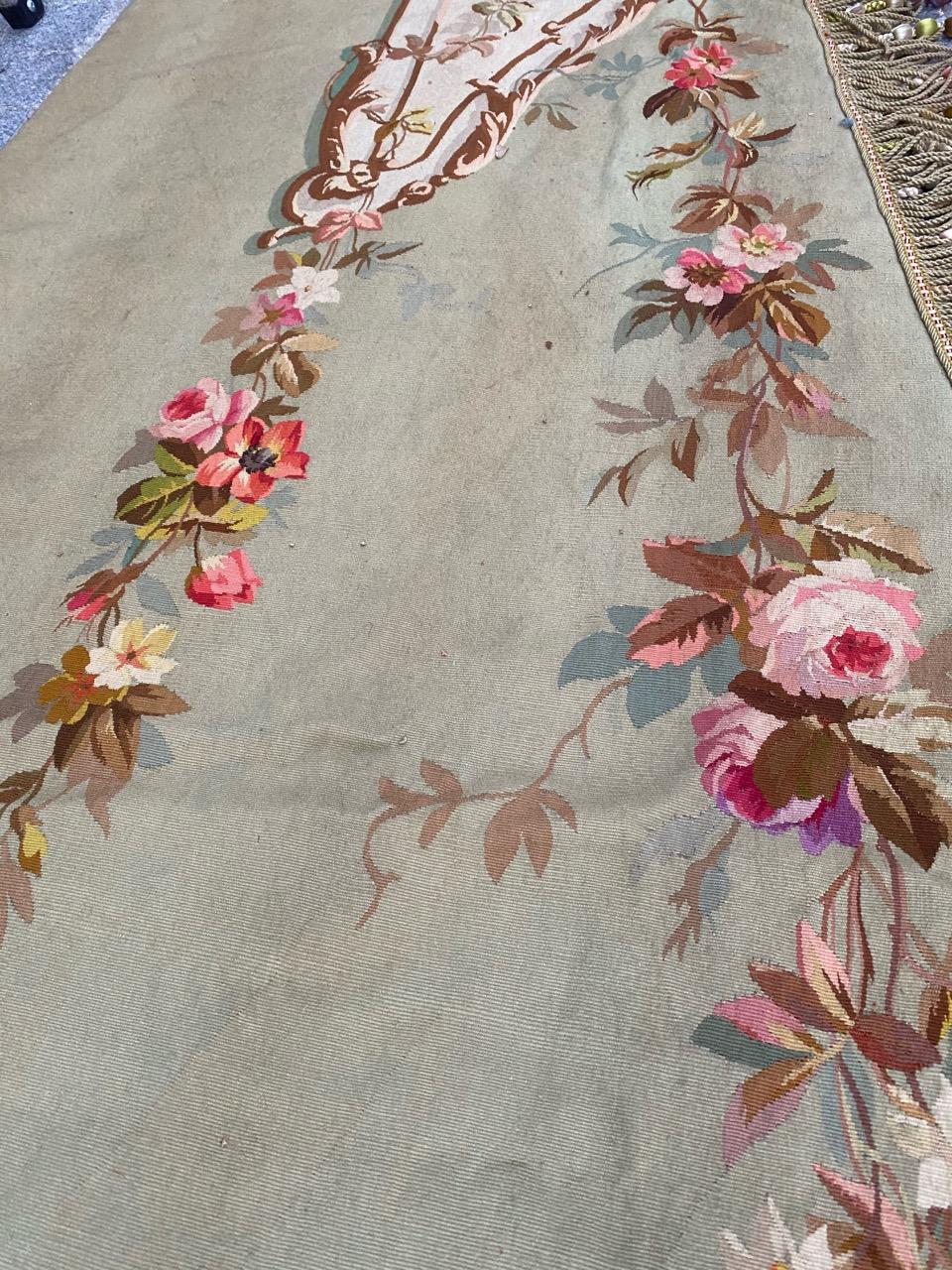 Bobyrug's Wonderful French Valance Aubusson Wandteppich im Angebot 12