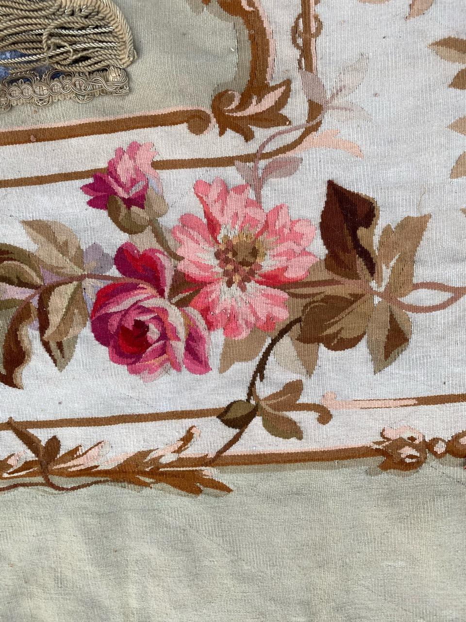 19th Century Bobyrug’s Wonderful French Valance Aubusson Tapestry For Sale