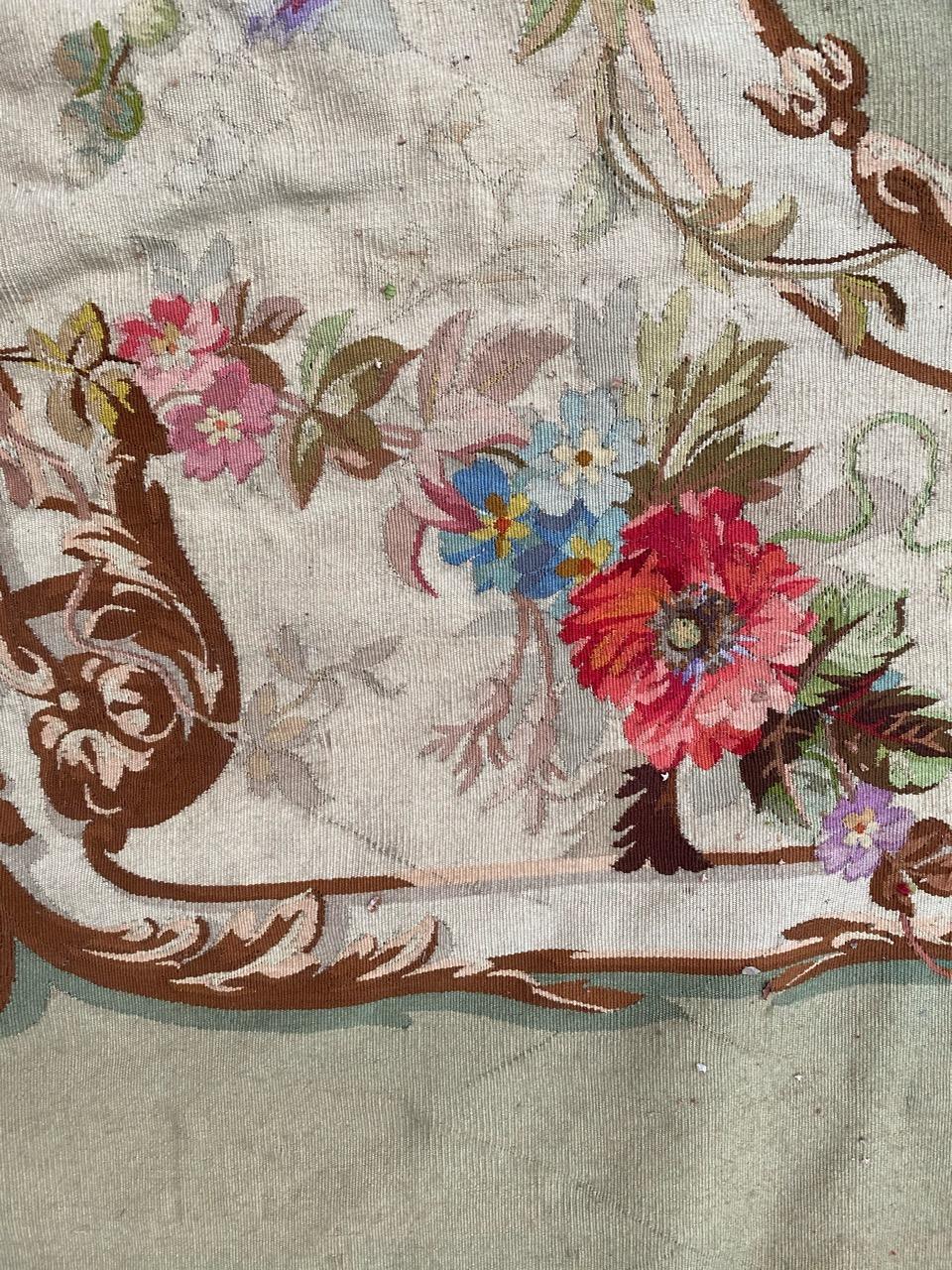 XIXe siècle Bobyrug's Wonderful French Valance Aubusson Tapestry (Tapisserie d'Aubusson) en vente