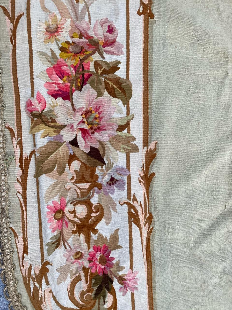 Wool Bobyrug’s Wonderful French Valance Aubusson Tapestry For Sale