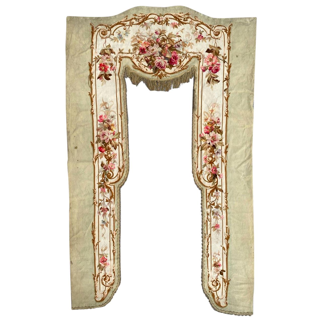 Bobyrug's Wonderful French Valance Aubusson Tapestry (Tapisserie d'Aubusson)