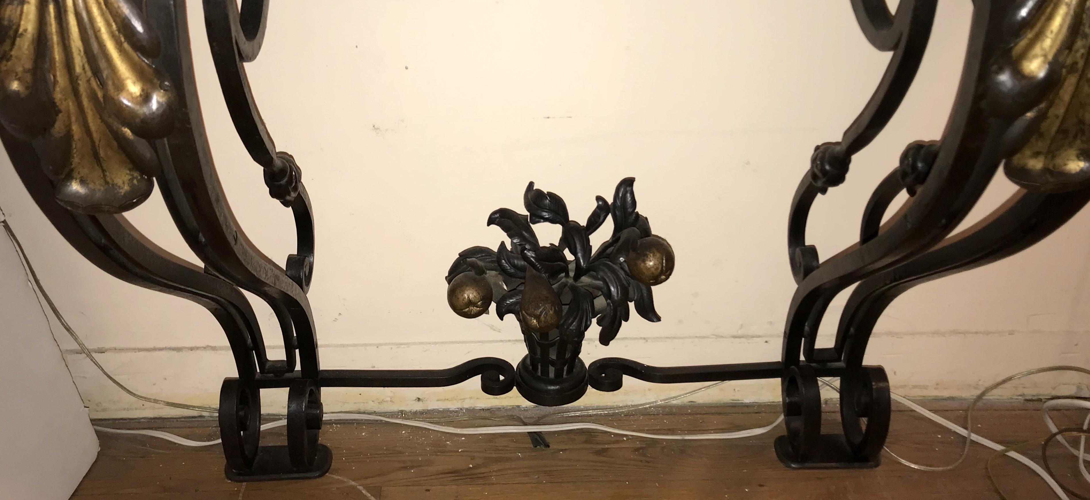 Wonderful French Wrought Iron Gilt Louis XV Marble-Top Baroque Console Table For Sale 1