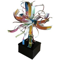 Wonderful Fun Mid-Century Modern Dorothy Gillespie Starburst Metal Art Sculpture