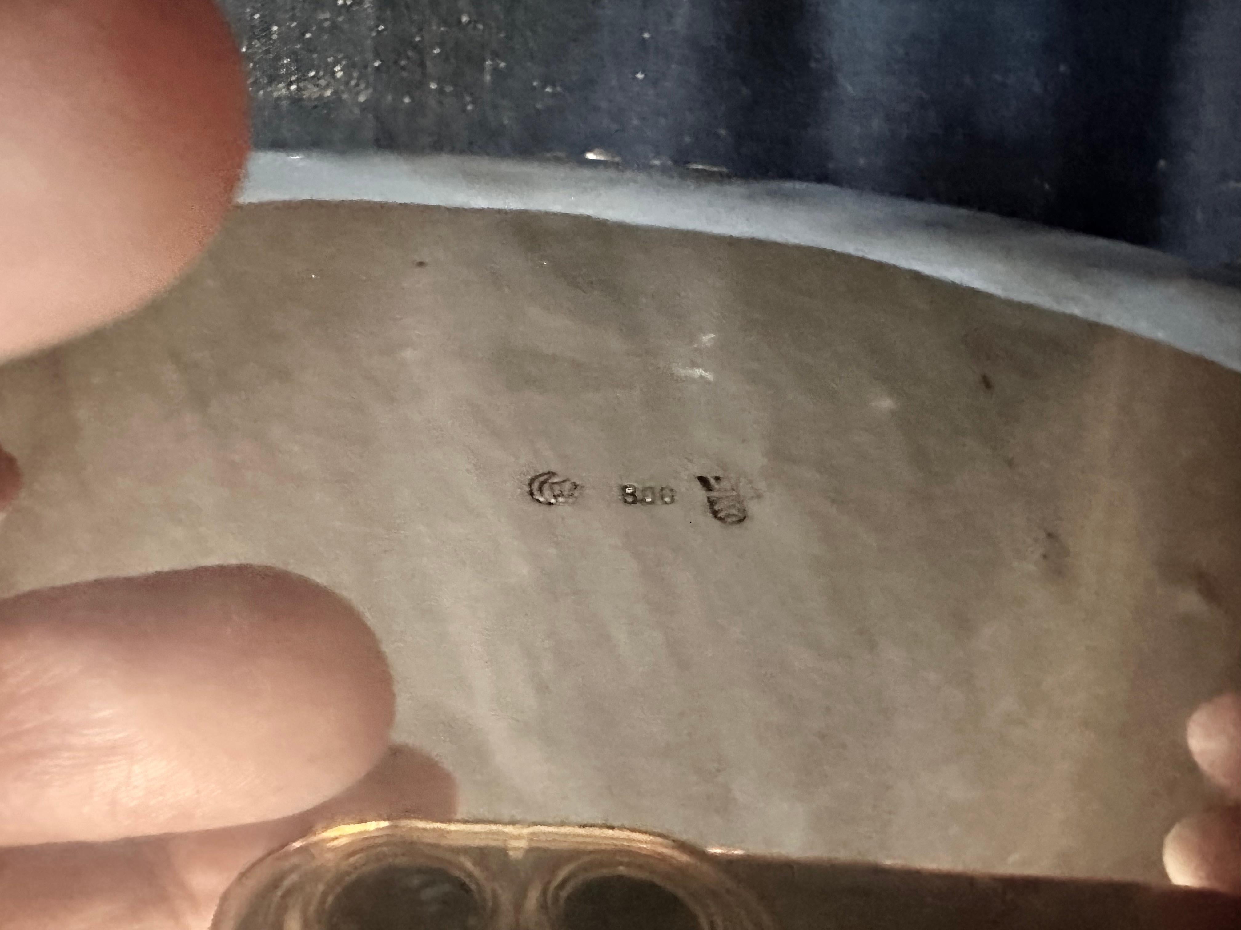 Maravillosa caja de té alemana de plata 800 Silver en venta