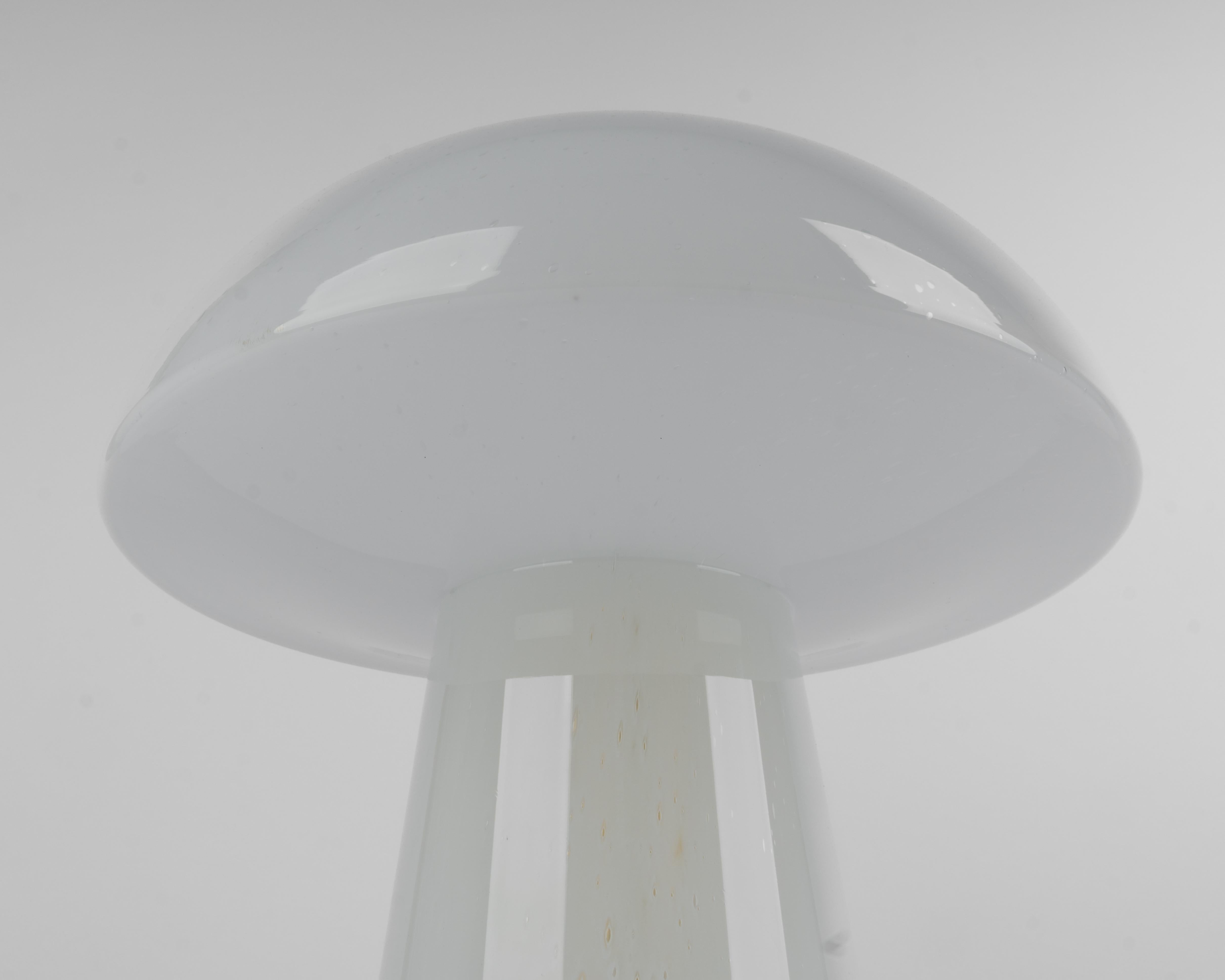 Late 20th Century Wonderful Glass Mushroom Table Lamp by Limburg, Germany, 1970s For Sale