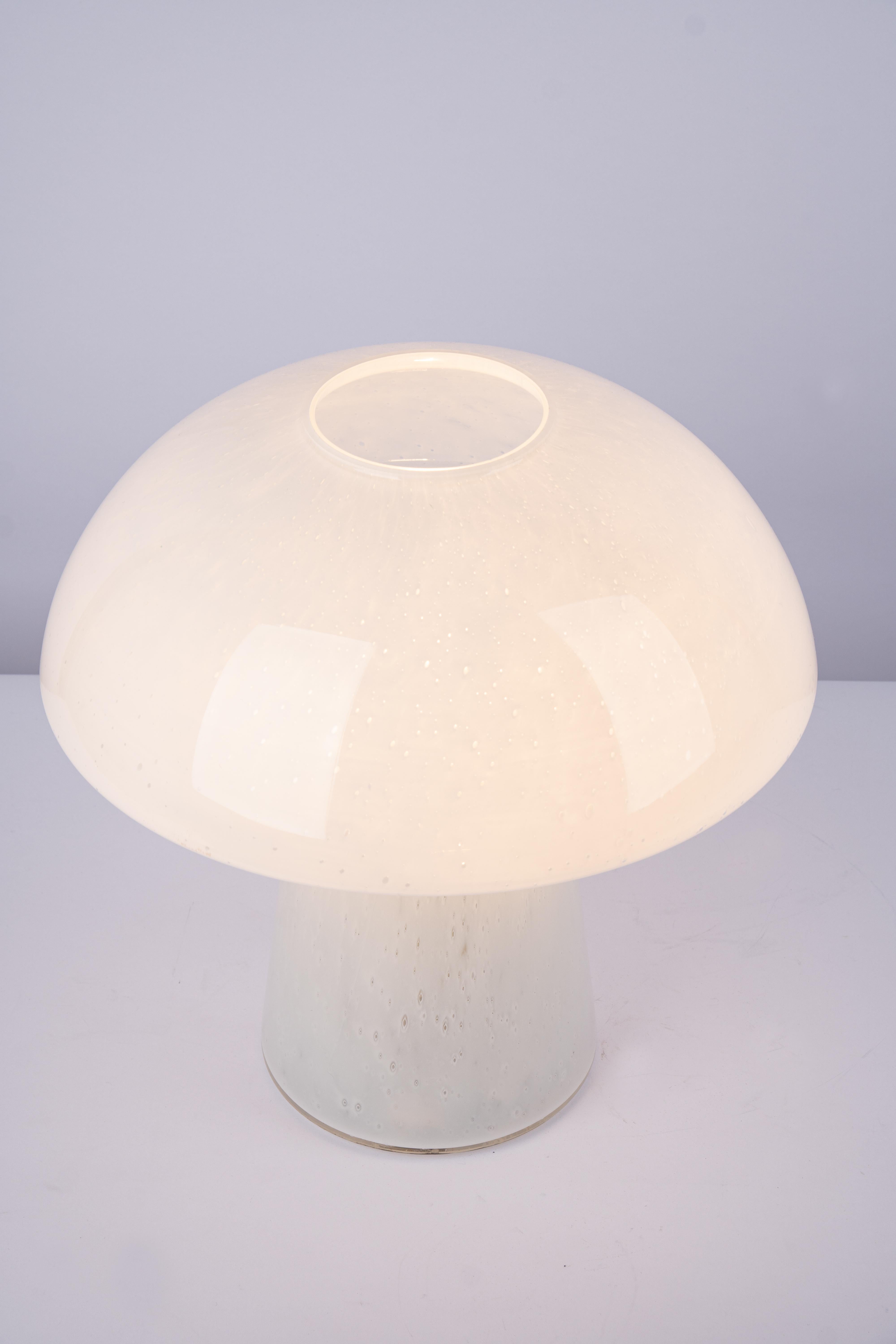 Wonderful Glass Mushroom Table Lamp by Limburg, Germany, 1970s For Sale 3