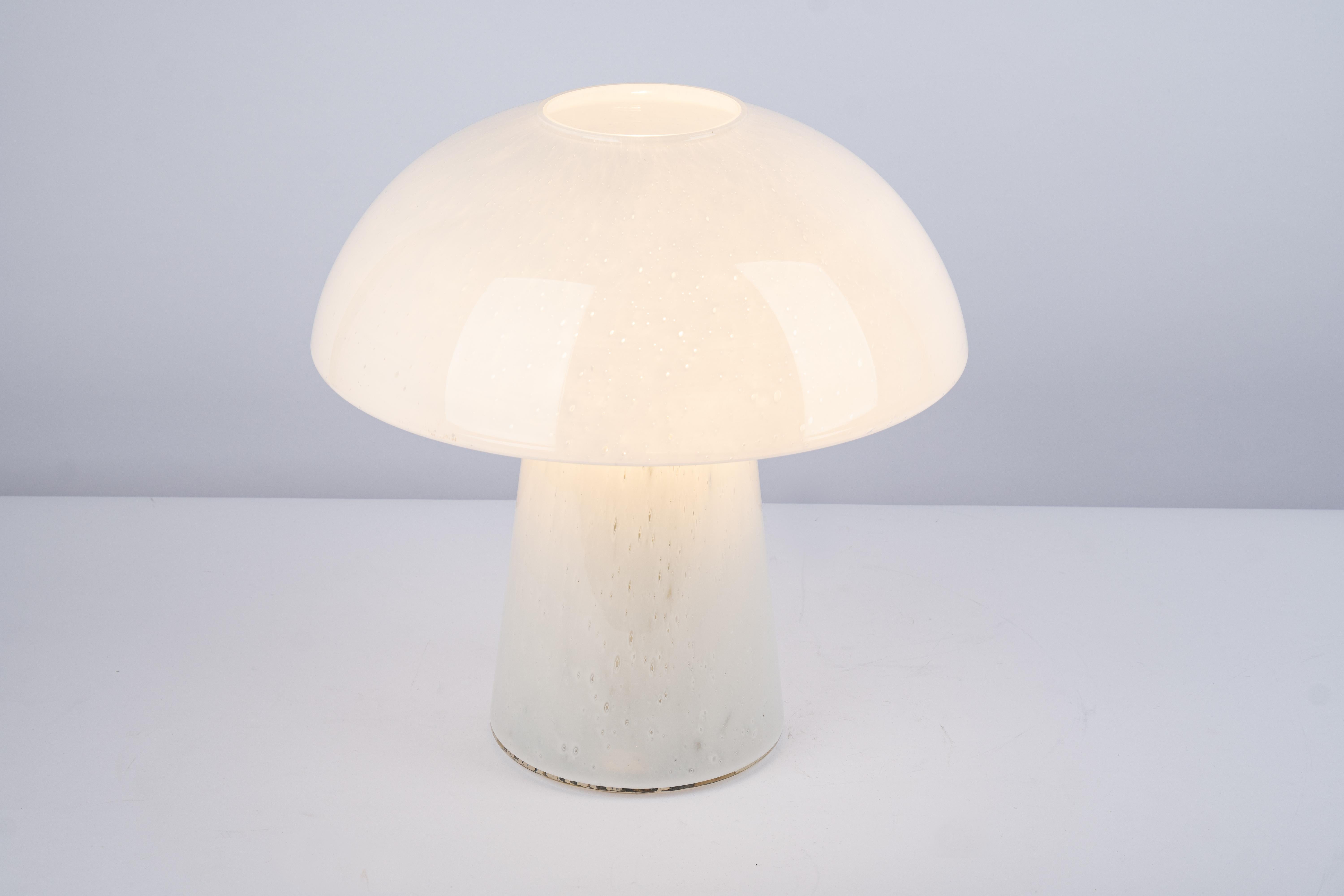 Wonderful Glass Mushroom Table Lamp by Limburg, Germany, 1970s For Sale 4