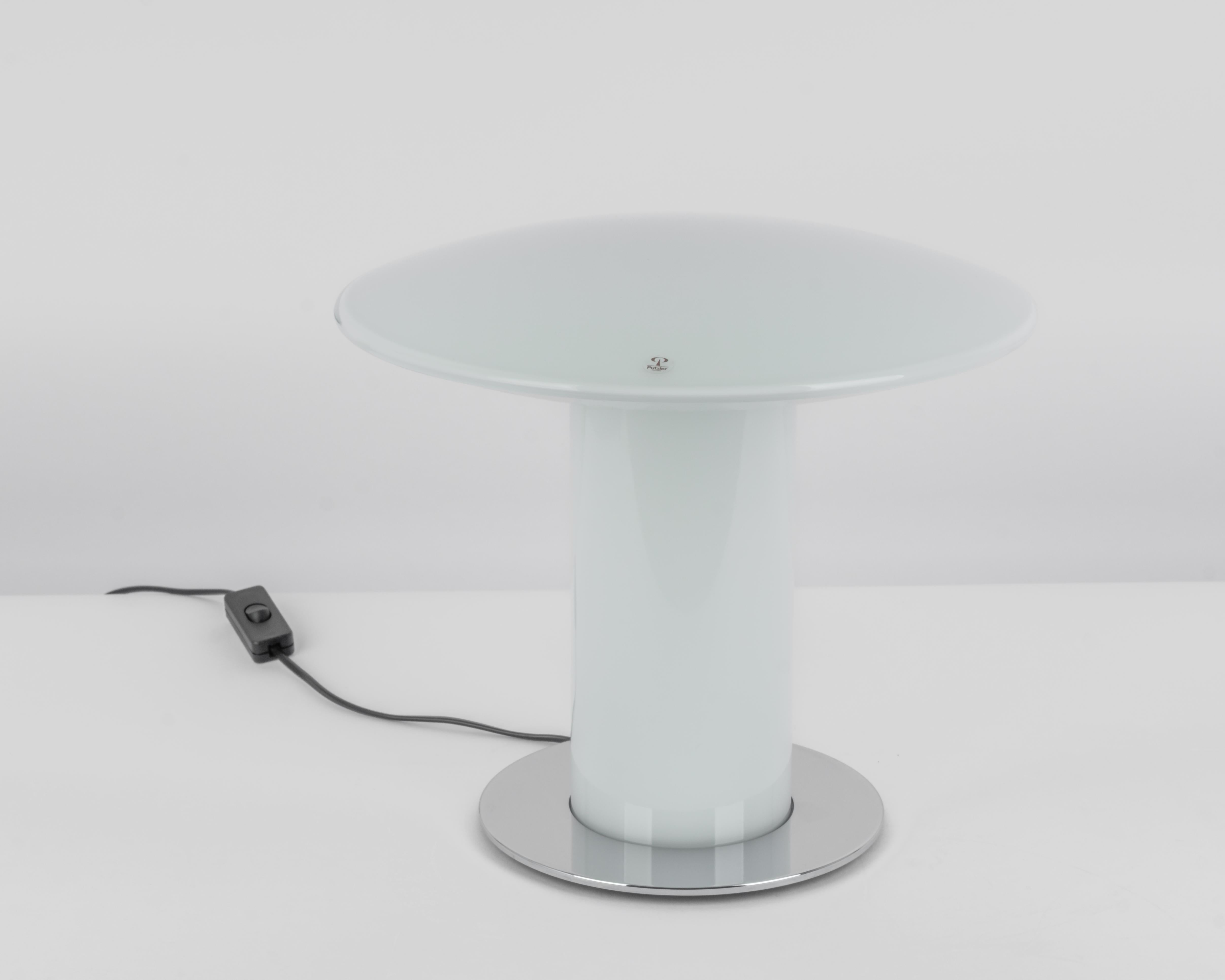 Wonderful Glass Mushroom Table Lamp by Peill & Putzler, Germany, 1970s For Sale 9