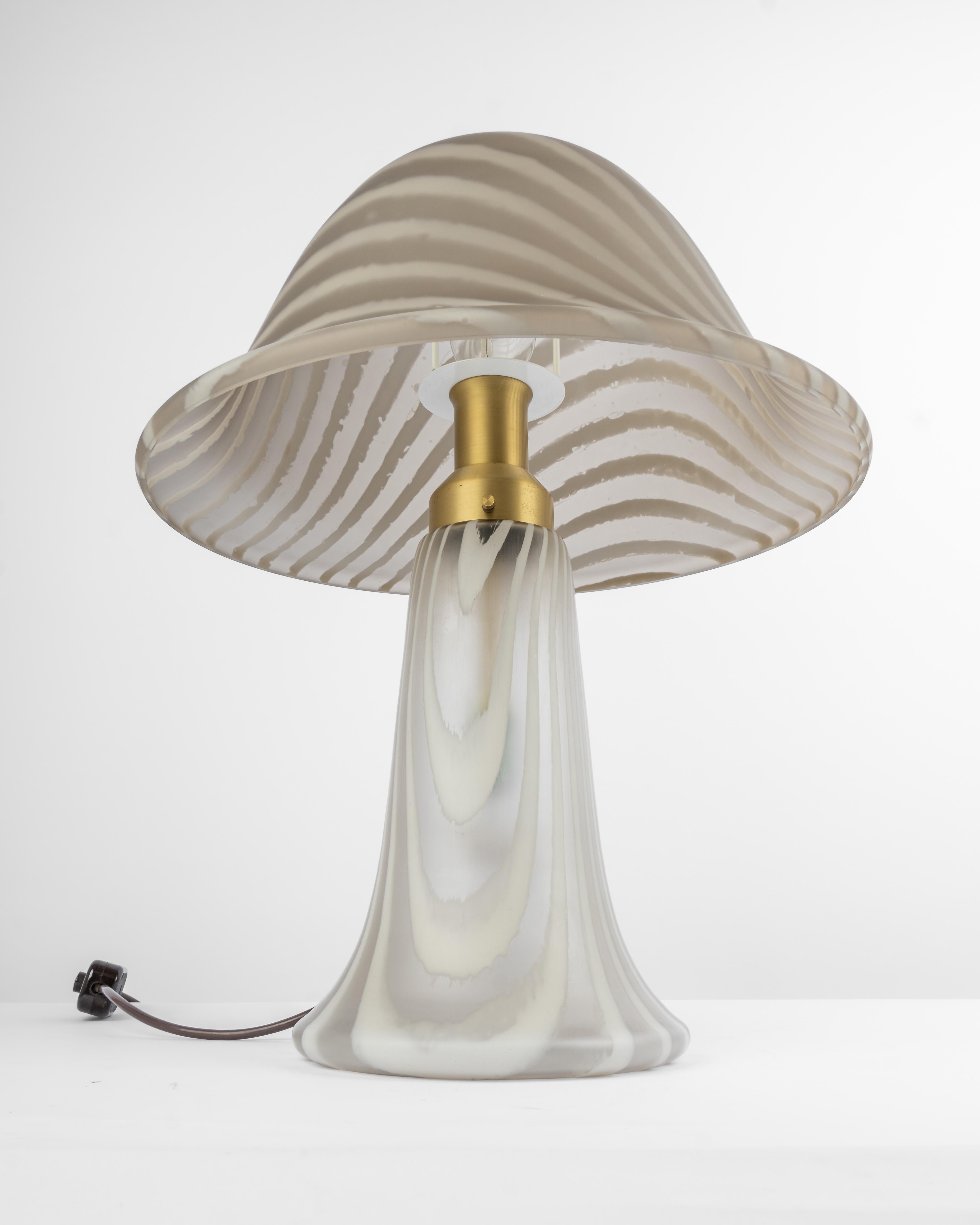 Mid-Century Modern Wonderful Glass Mushroom Table Lamp by Peill & Putzler, Germany, 1970s For Sale