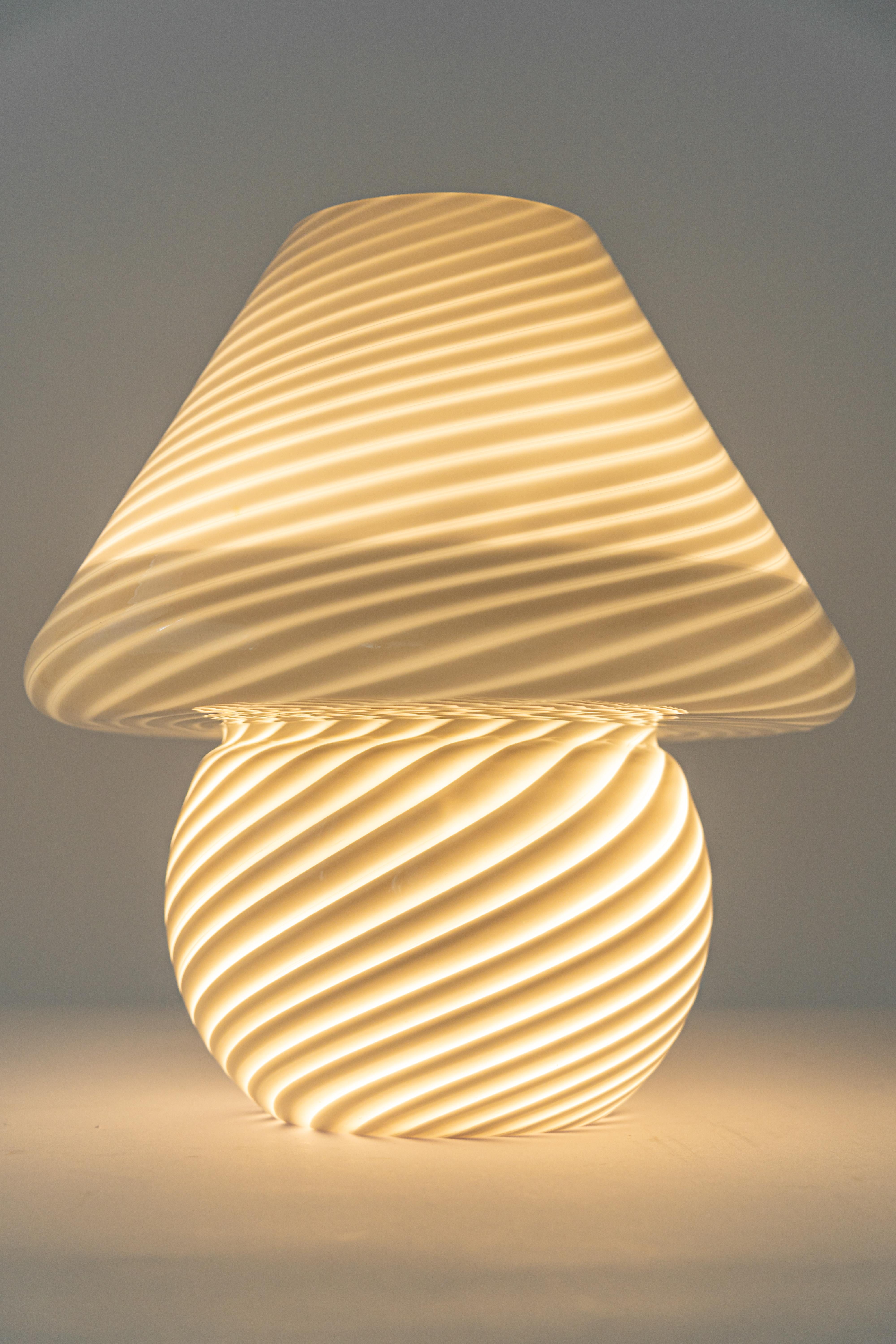 Wonderful Glass Mushroom Table Lamps by Peill & Putzler, Germany, 1970s For Sale 3