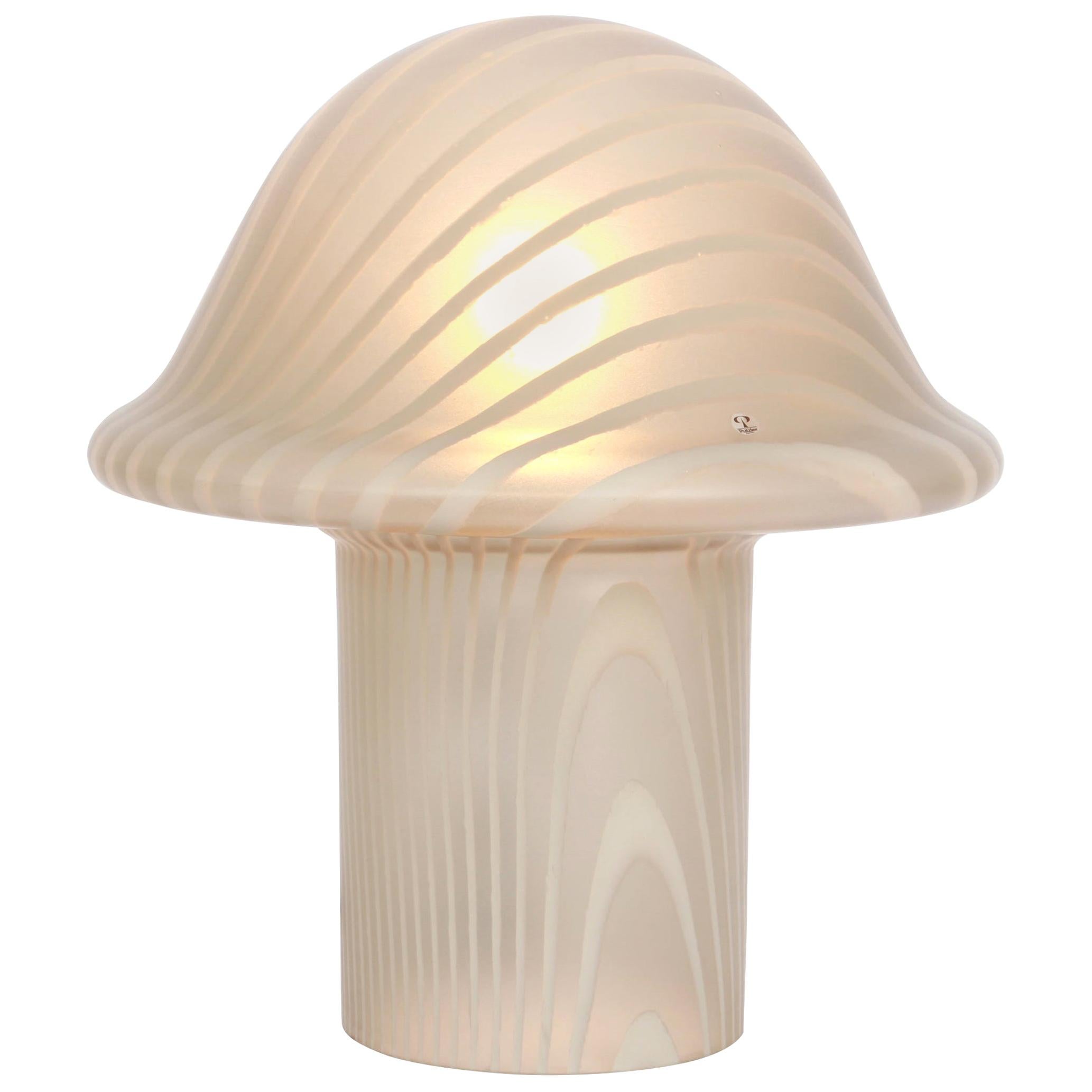 1 of 2 Wonderful Glass Mushroom Table Lamps by Peill & Putzler, Germany, 1970s For Sale