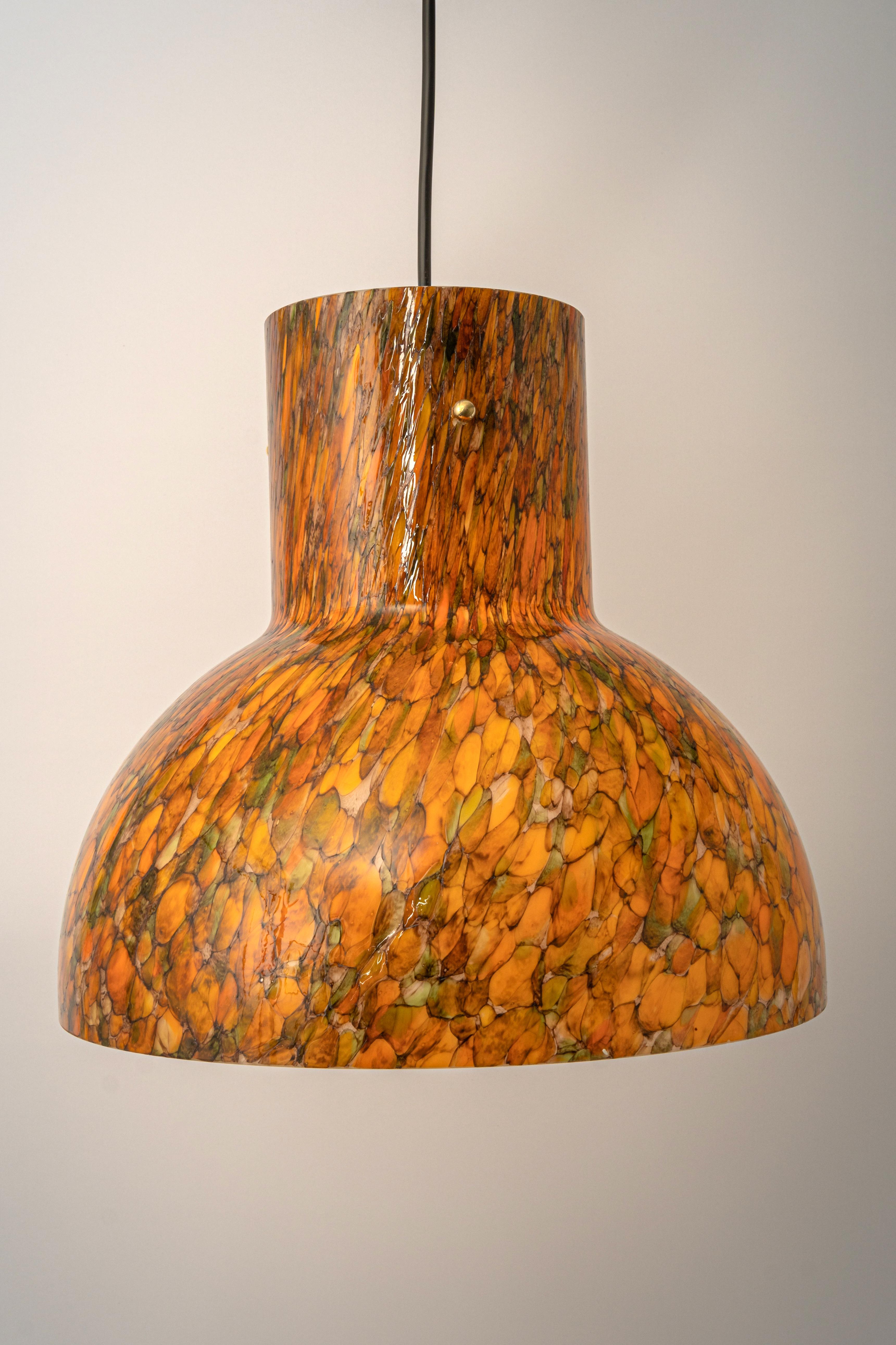 Wonderful Glass Pendant Light Mosaic Style by Peill Putzler, Germany, 1970 In Good Condition For Sale In Aachen, NRW