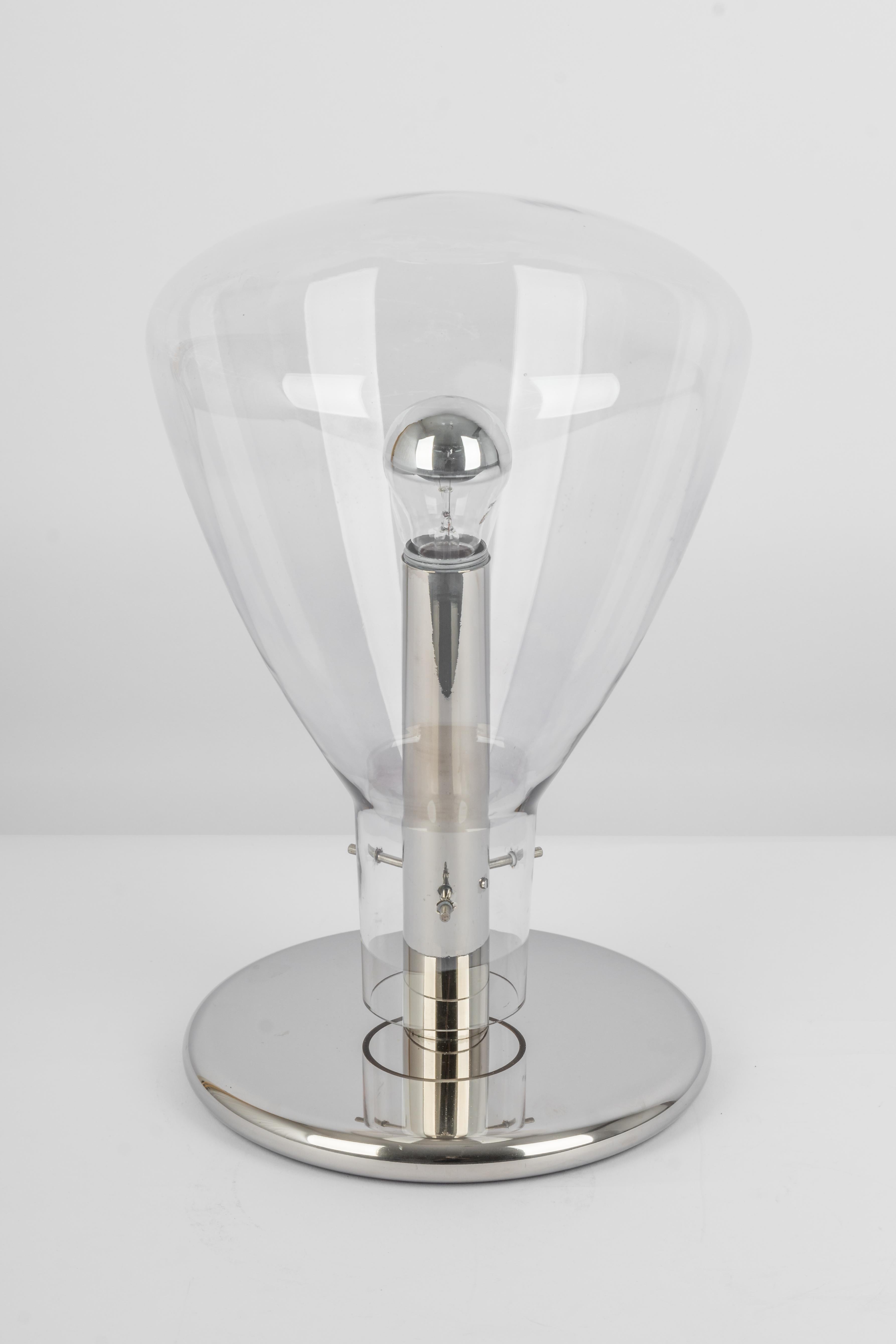 German Wonderful Glass Table Lamp designed by Temde, Switzerland, 1970s For Sale