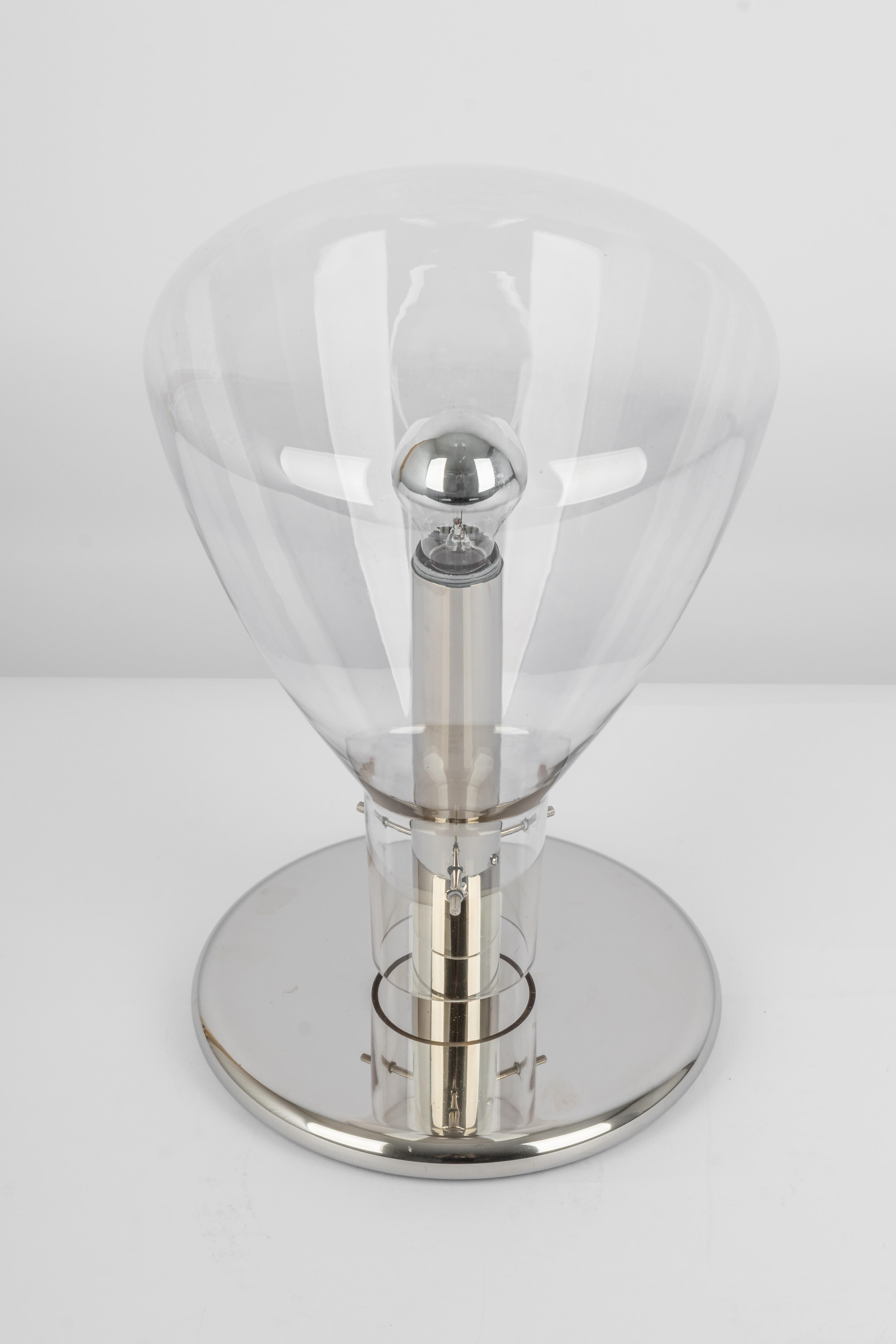 Wonderful Glass Table Lamp designed by Temde, Switzerland, 1970s In Good Condition For Sale In Aachen, NRW