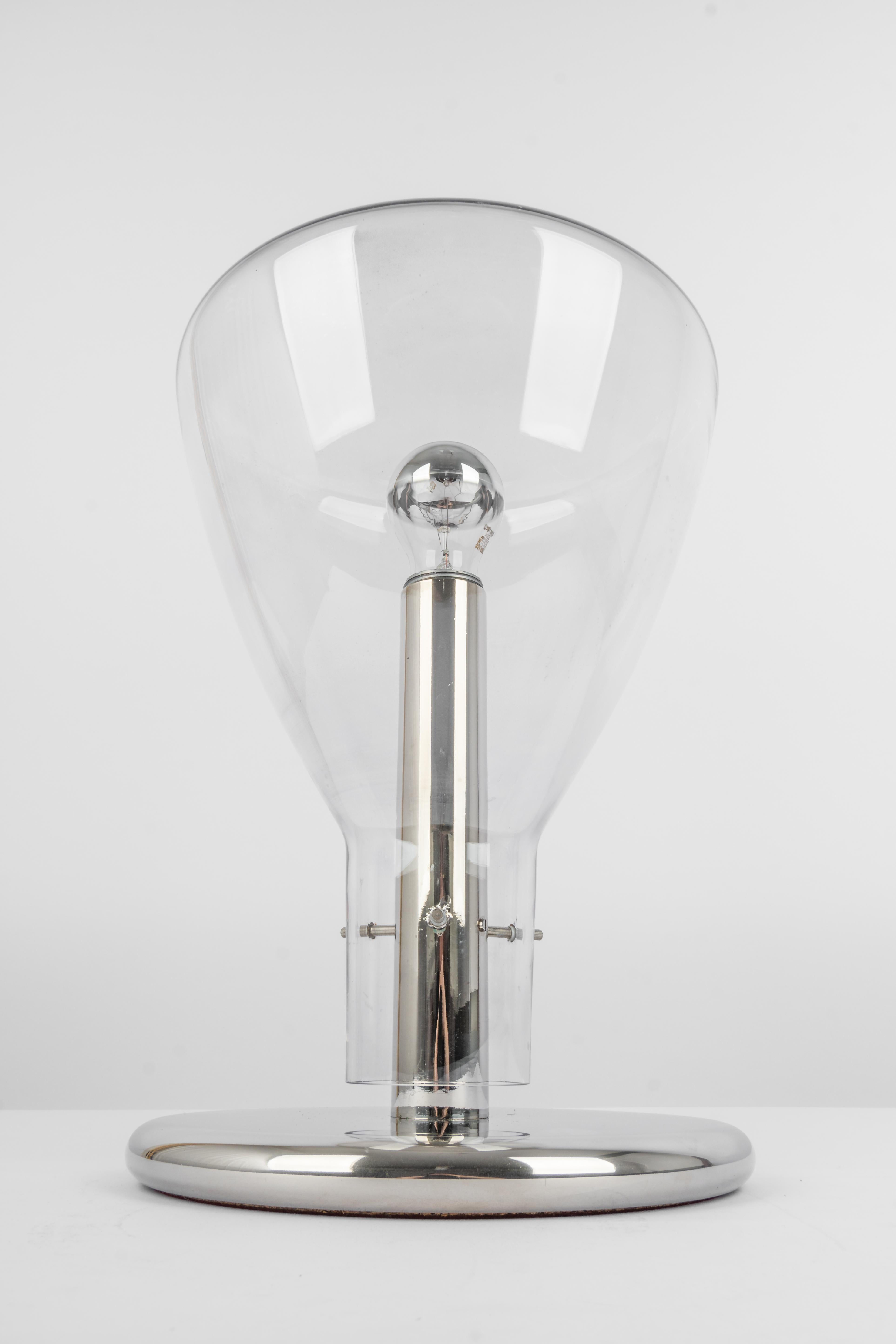 Late 20th Century Wonderful Glass Table Lamp designed by Temde, Switzerland, 1970s For Sale