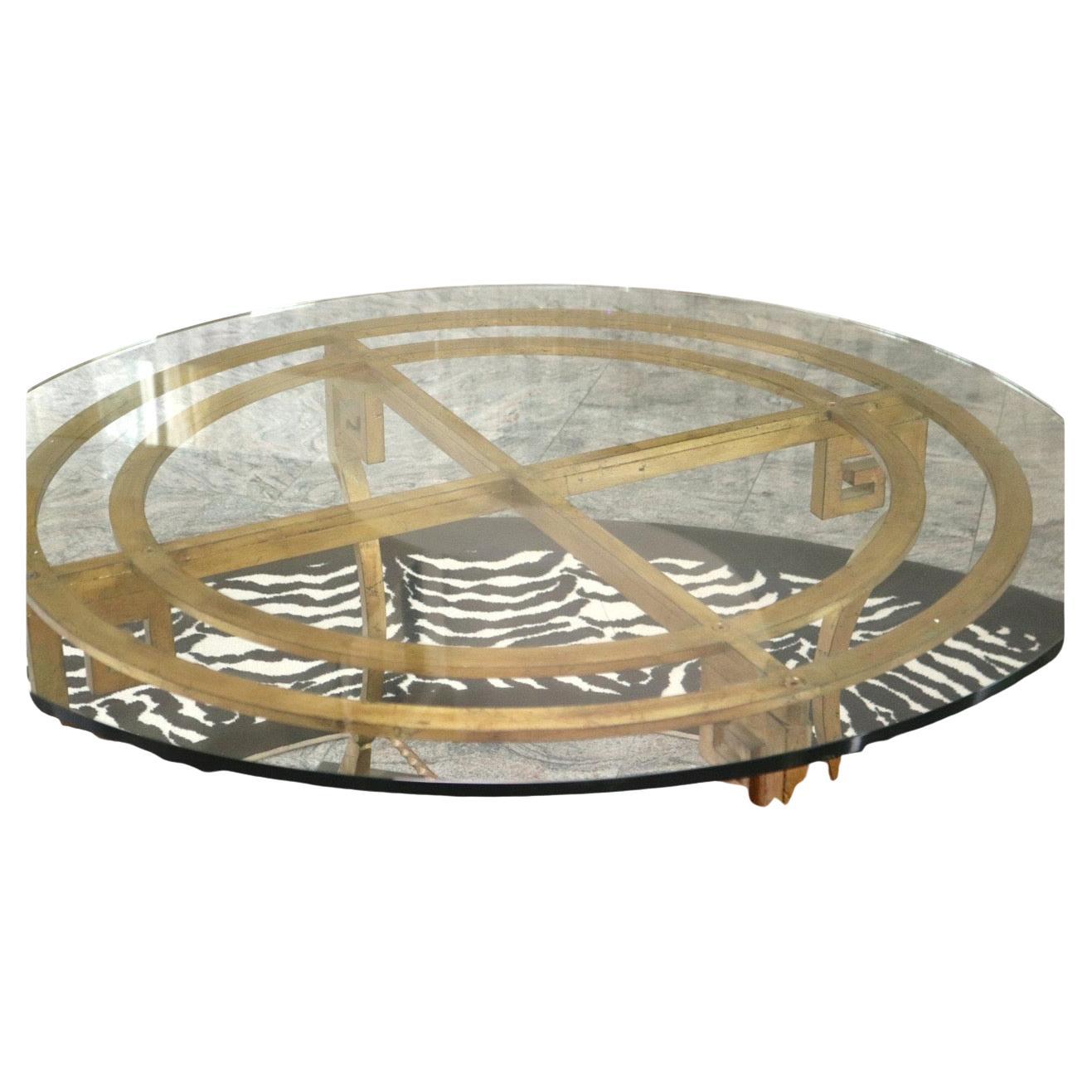Wunderschöner Esstisch aus vergoldetem Eisen mit Glasplatte aus Maison Jansen (Belle Époque) im Angebot