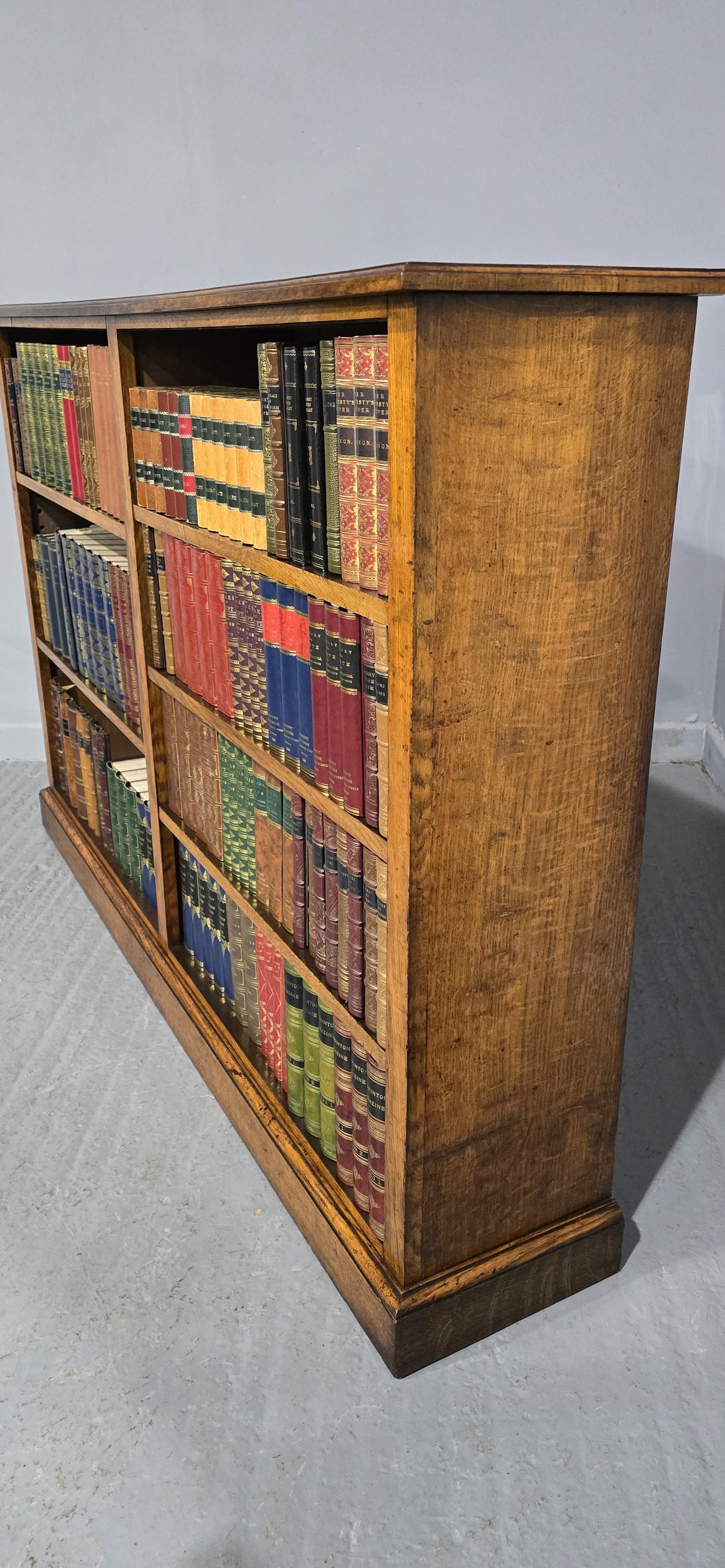 English Wonderful Golden Oak Adjustable Library Bookcase
