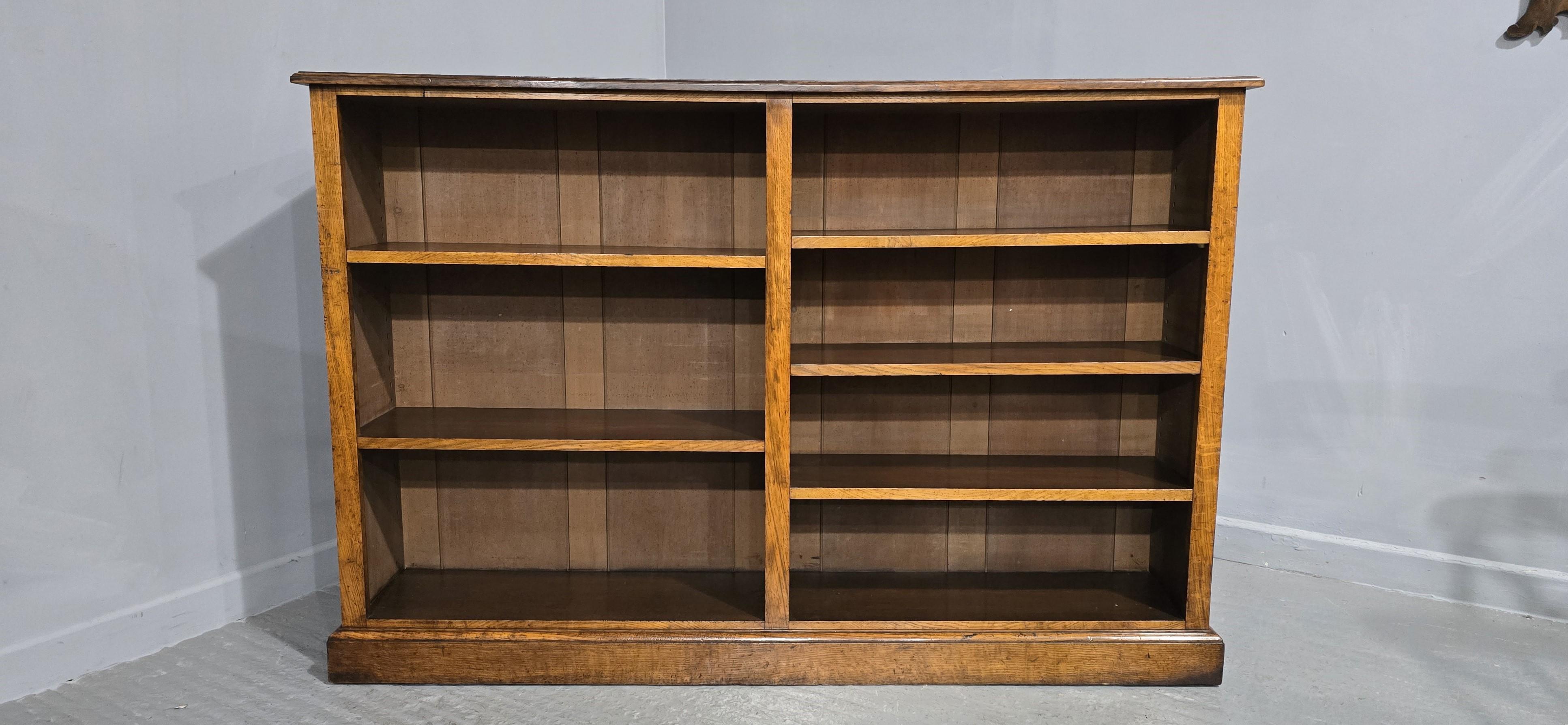 Wonderful Golden Oak Adjustable Library Bookcase 1