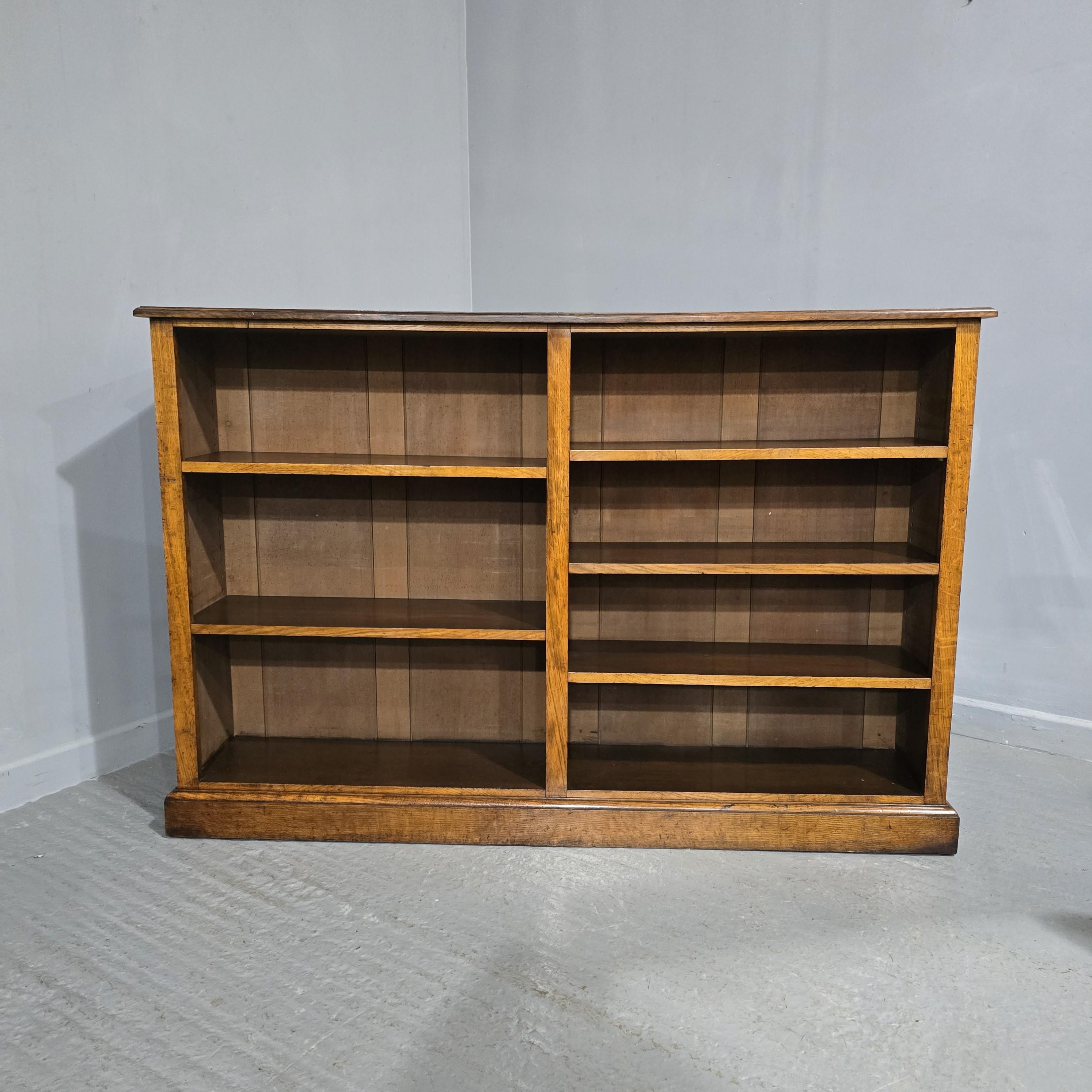 Wonderful Golden Oak Adjustable Library Bookcase 2