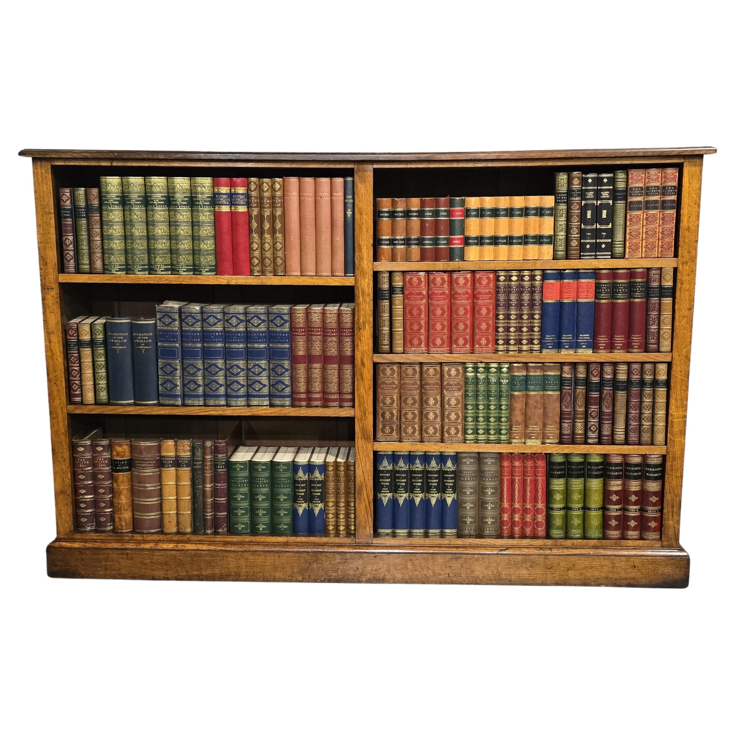 Wonderful Golden Oak Adjustable Library Bookcase