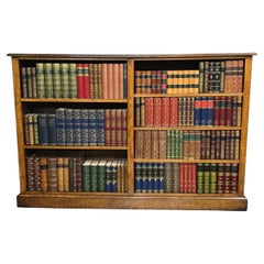 Antique Wonderful Golden Oak Adjustable Library Bookcase