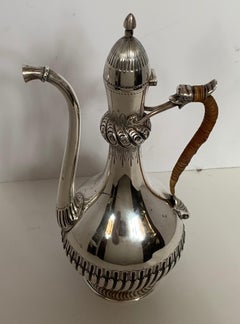 Wonderful Gorham Sterling Silver Rattan Dolphin Coffee Tea Pot Decanter Pitcher