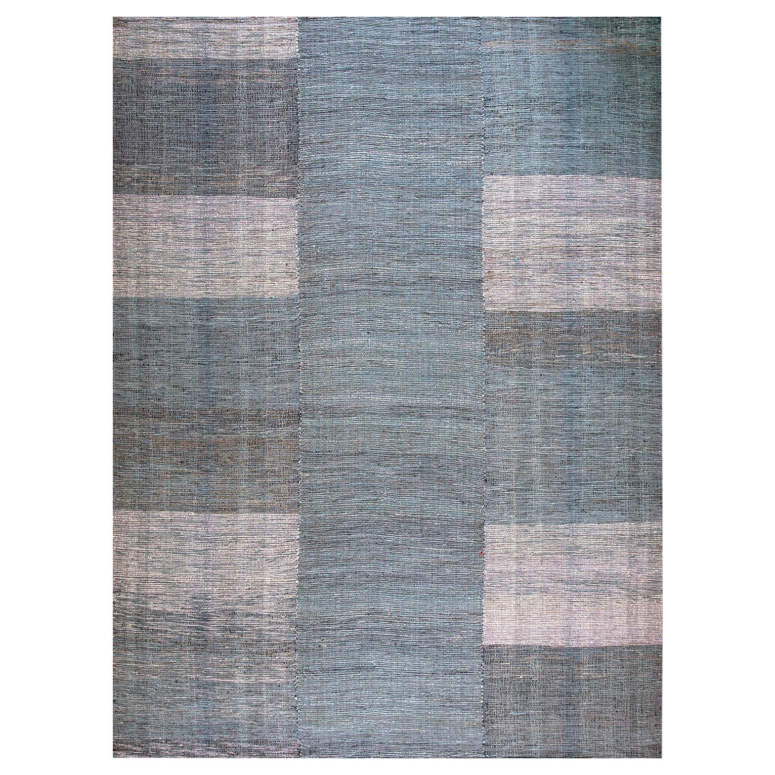 Wonderful Gray Color Contemporary American Shaker Style Flat-Weave Rug