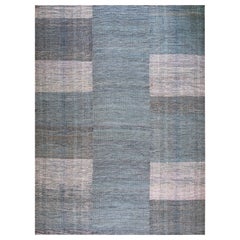 Wonderful Gray Color Contemporary American Shaker Style Flat-Weave Rug