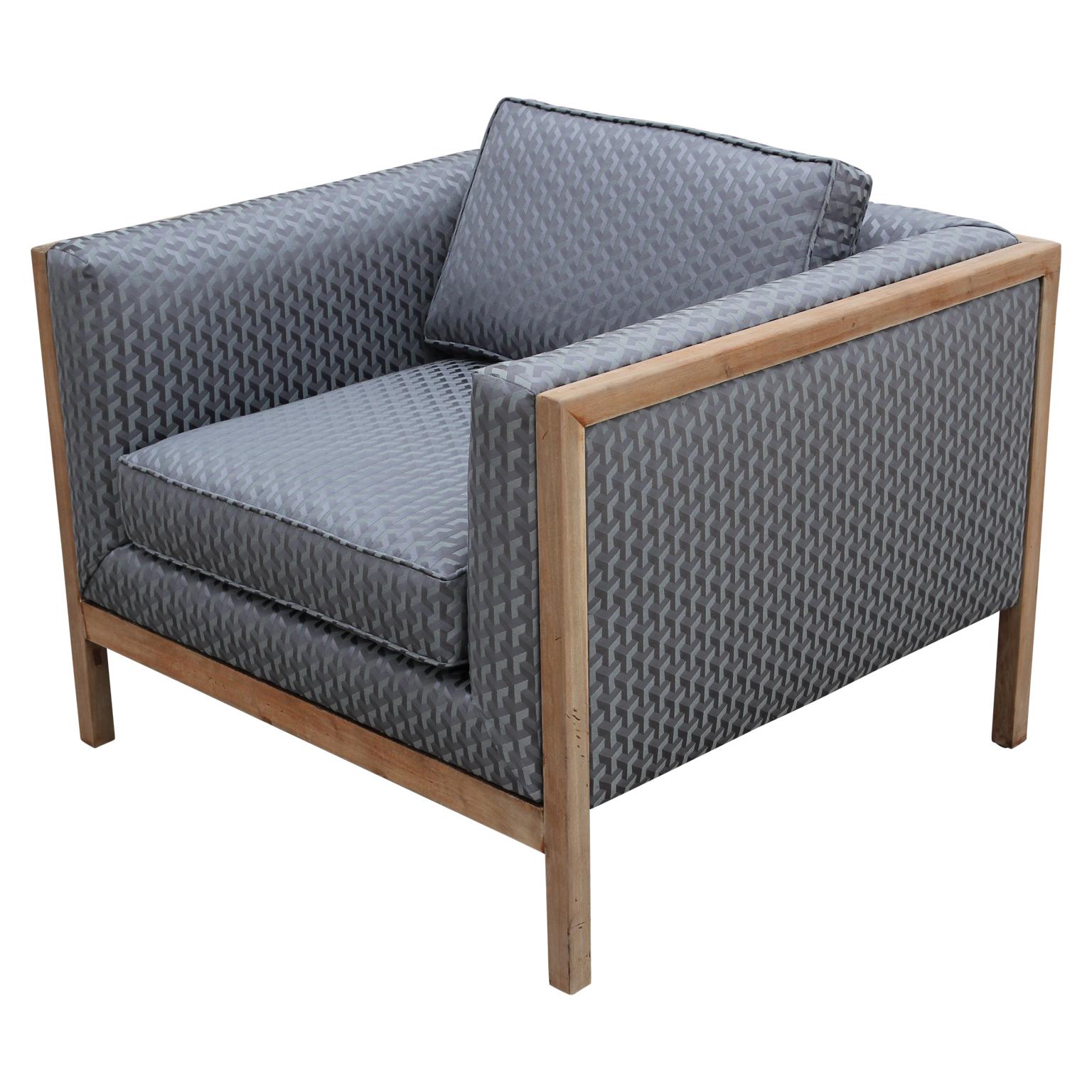 Wonderful Grey Modern Geometric Modern Club / Lounge Chairs by Stow Davis In Excellent Condition In Houston, TX
