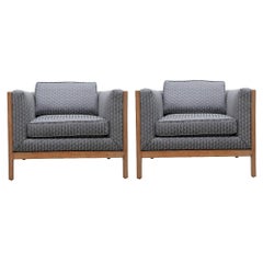 Wonderful Grey Modern Geometric Modern Club / Lounge Chairs by Stow Davis